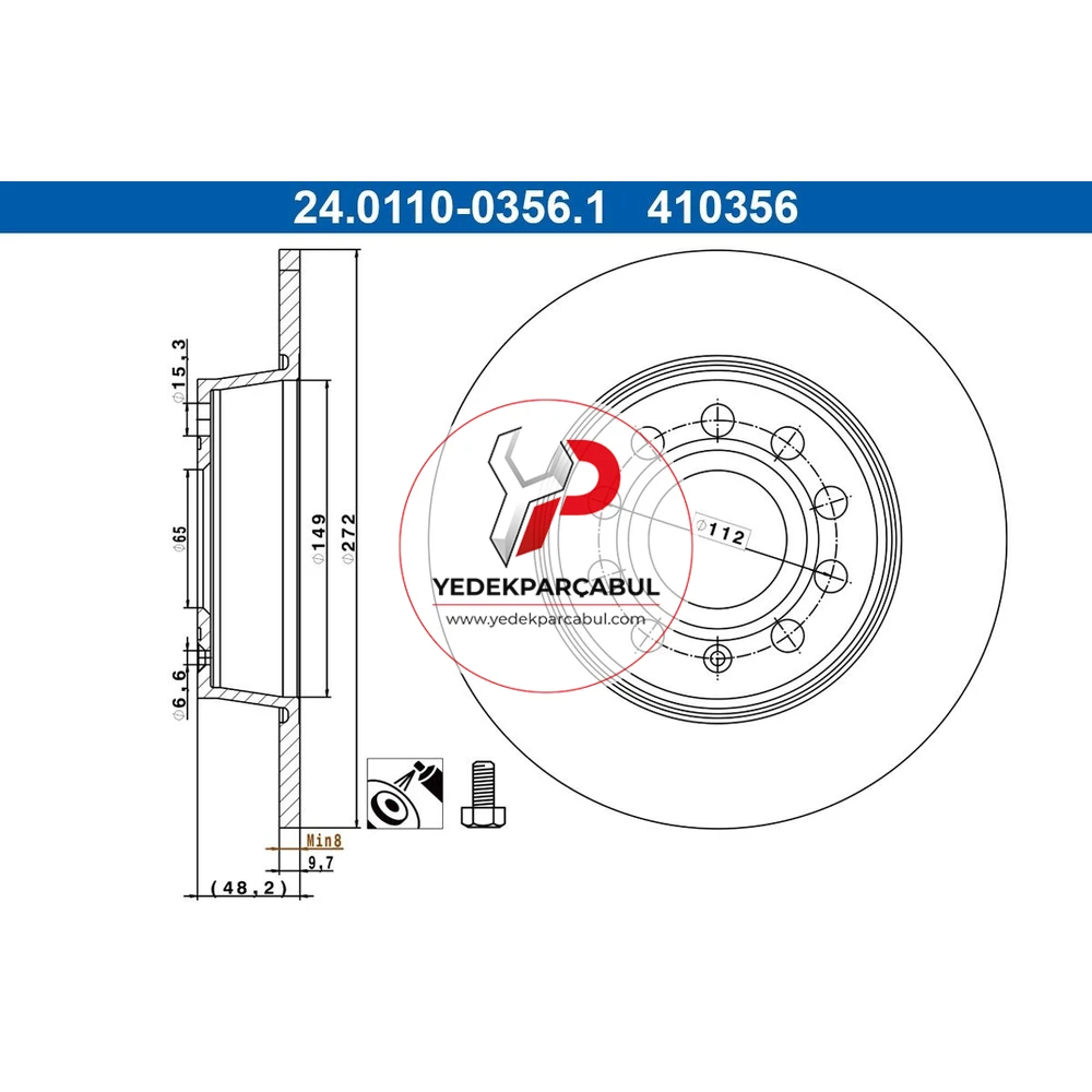 ATE Arka Fren Diski 272x9,7 mm