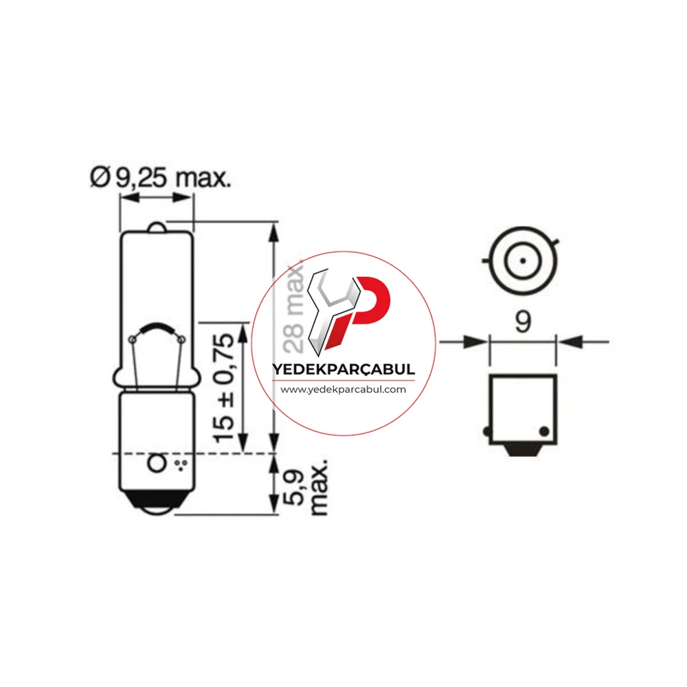 Bosch Ampul H6W Pure Light 12V 6W