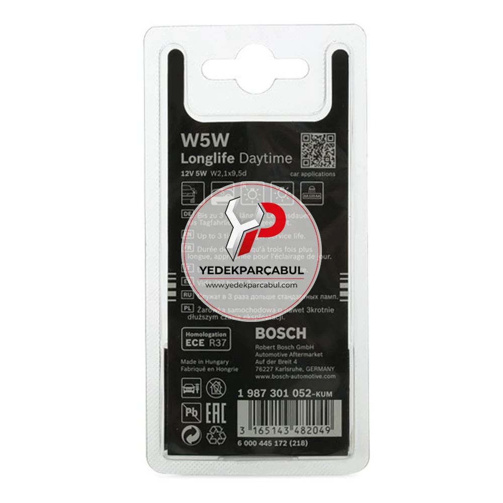 Bosch Ampul W5W Longlife Daytime 12V 5W