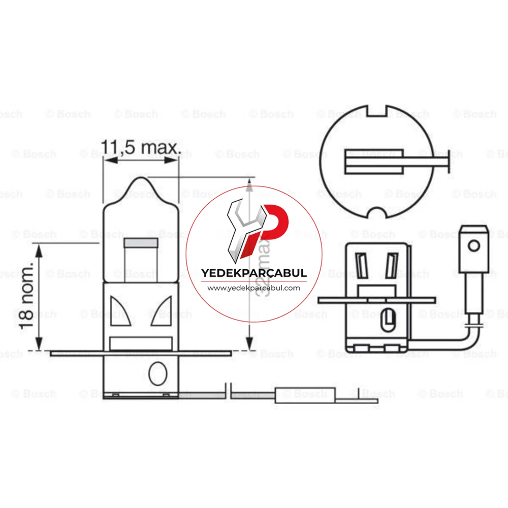 Bosch Ampul H3 Pure Light 12V 55W