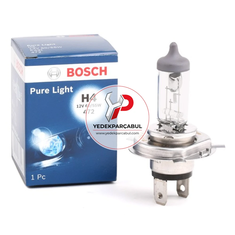 Bosch Ampul H4 Pure Light 12V 60W/55W