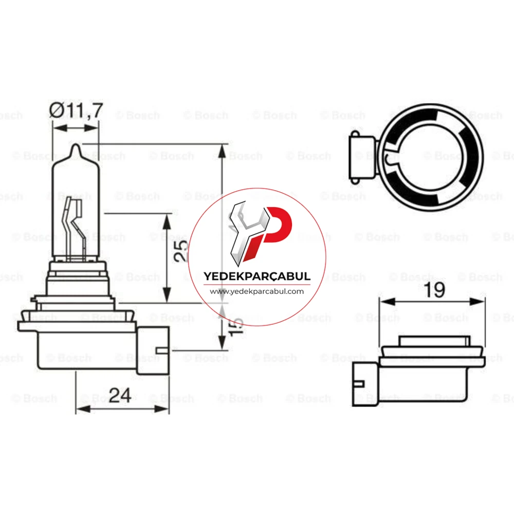 Bosch Ampul H9 Pure Light 12V 65W