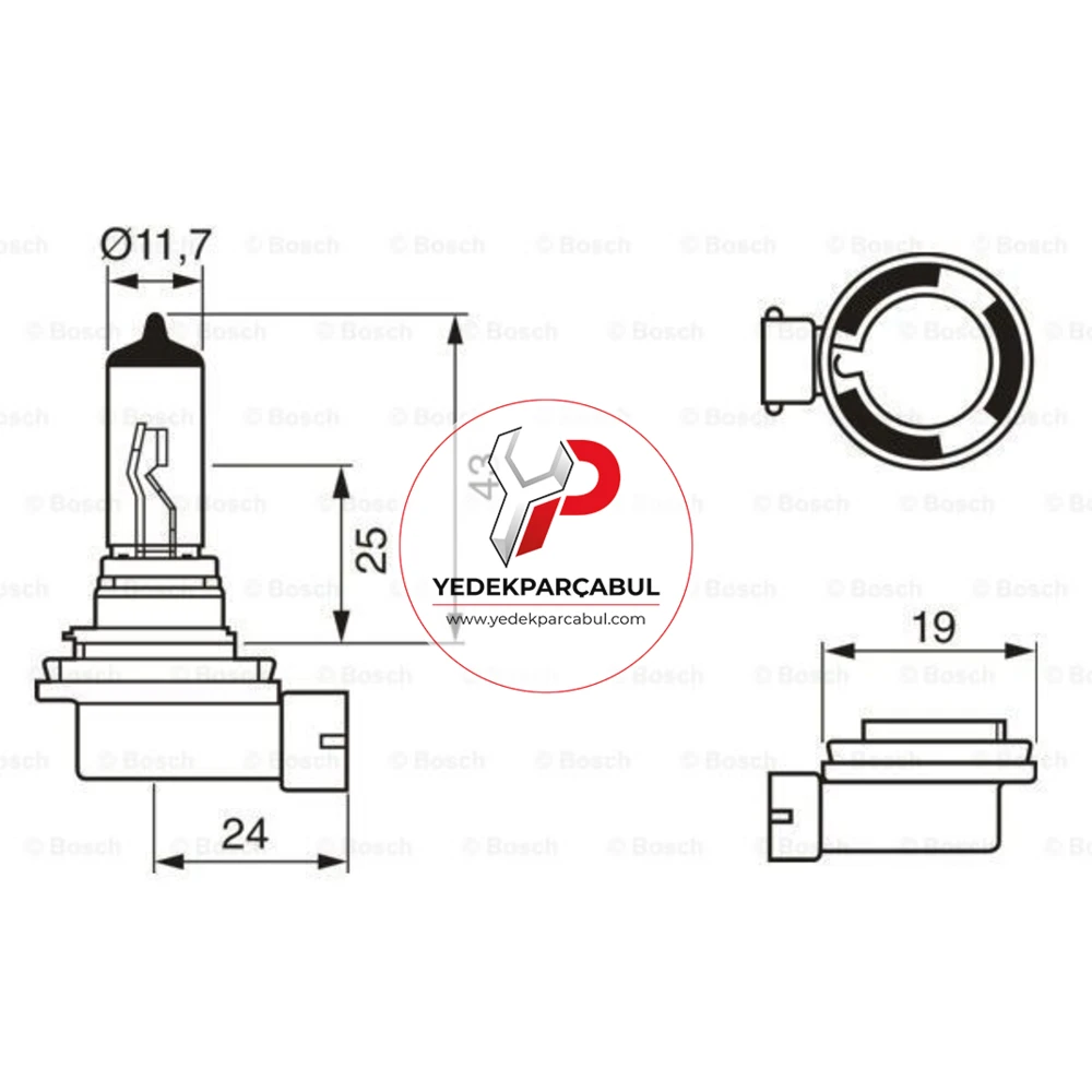 Bosch Ampul H11 Pure Light 12V 55W