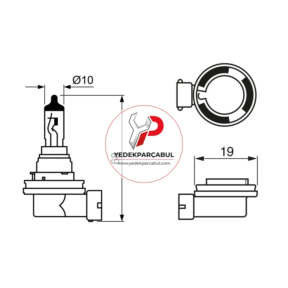 Bosch Ampul H16 Pure Light 12V 19W