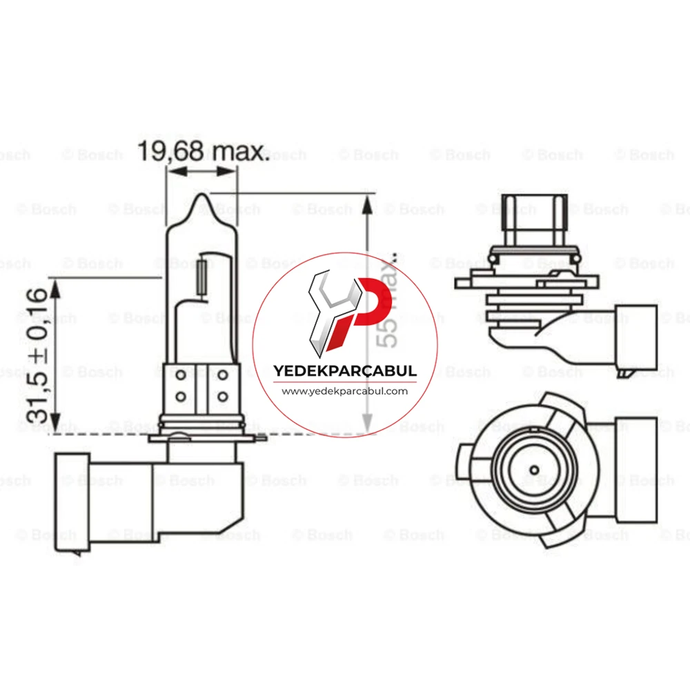 Bosch Ampul HB3 Pure Light 12V 60W