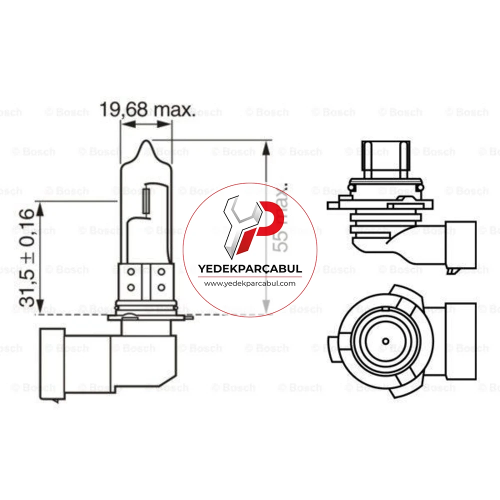 Bosch Ampul HB4 Pure Light 12V 51W