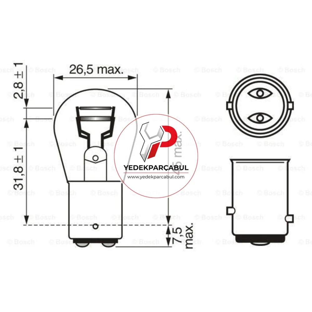 Bosch Ampul P21/5W Pure Light 12V 21W/5W