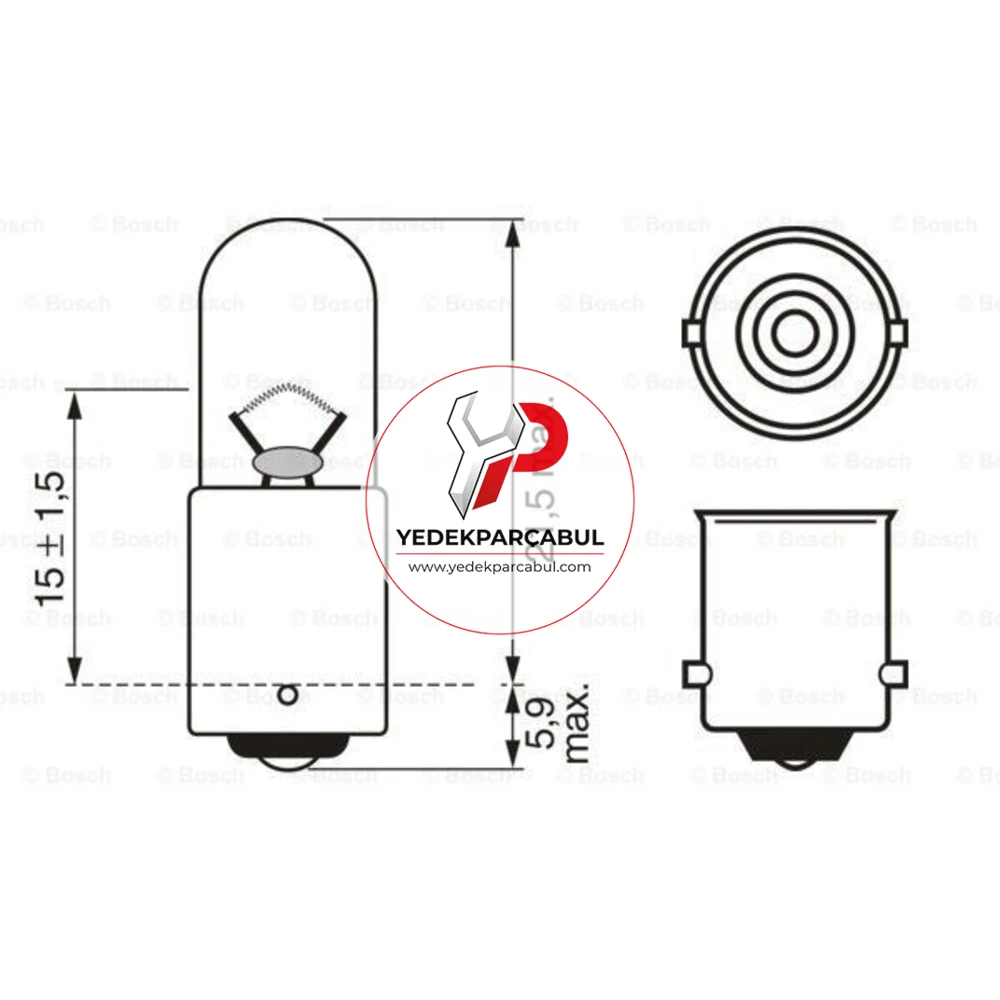 Bosch Ampul T4W Pure Light 12V 4W