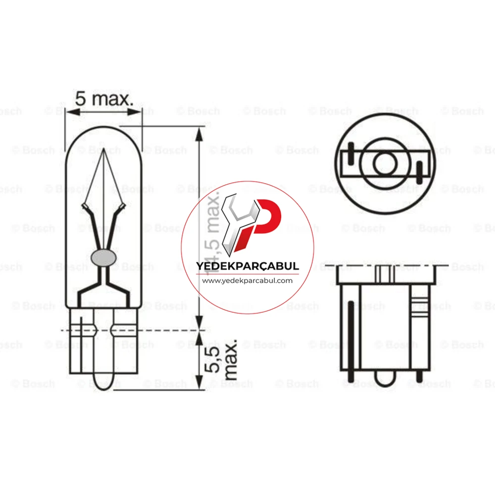 Bosch Ampul W2x4,6d Pure Light 12V 1.2W