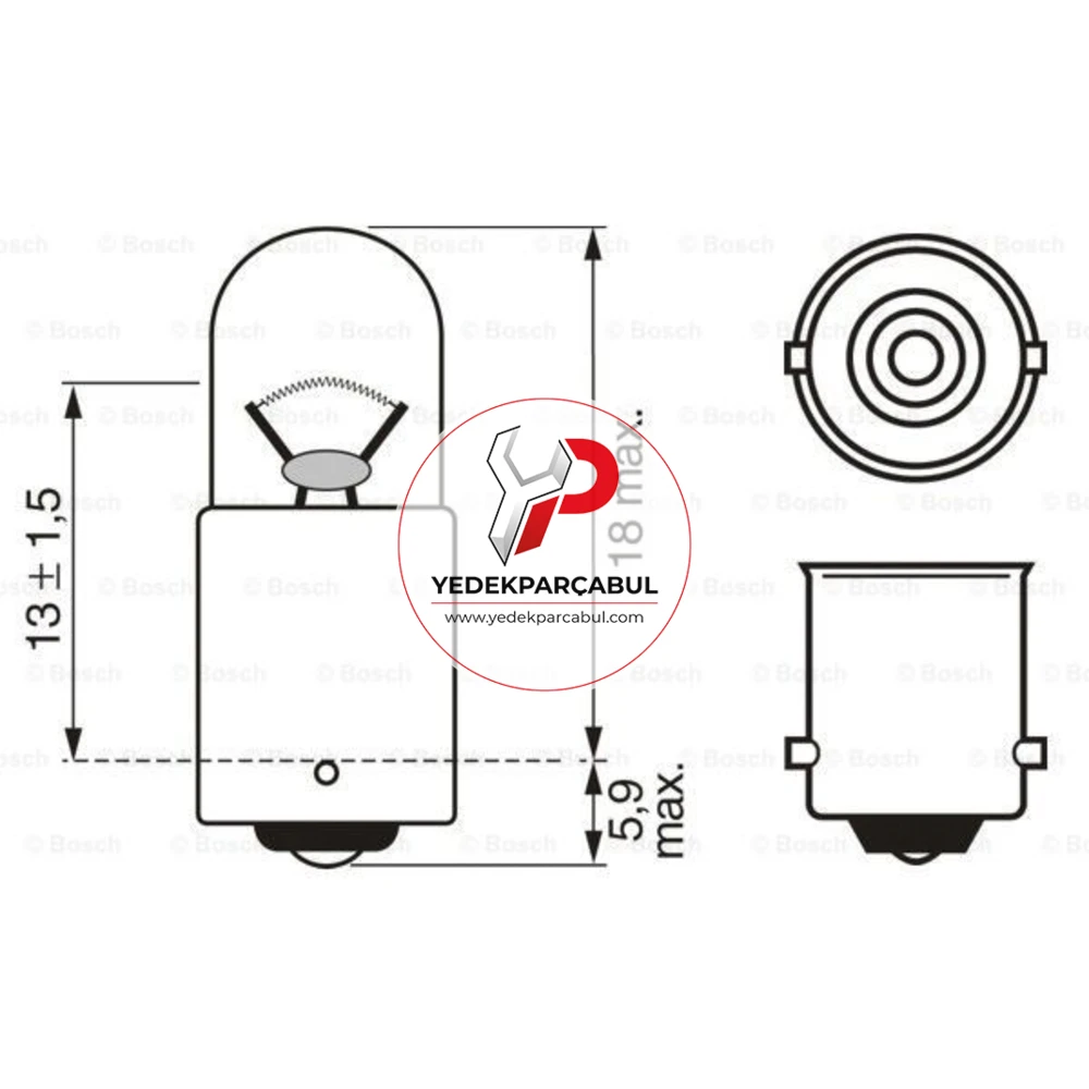 Bosch Ampul BA9s Pure Light 12V 2W