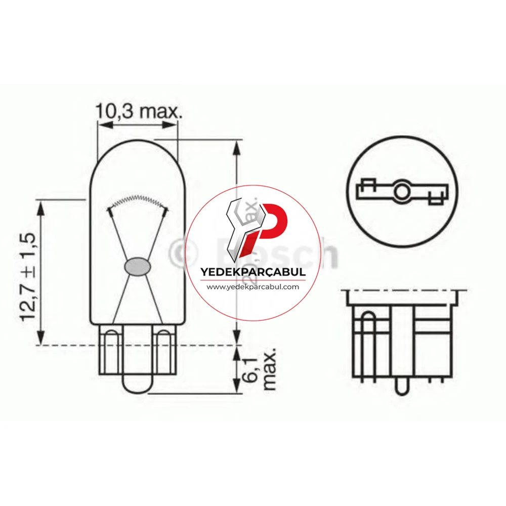 Bosch Ampul W3W Pure Light 12V 3W