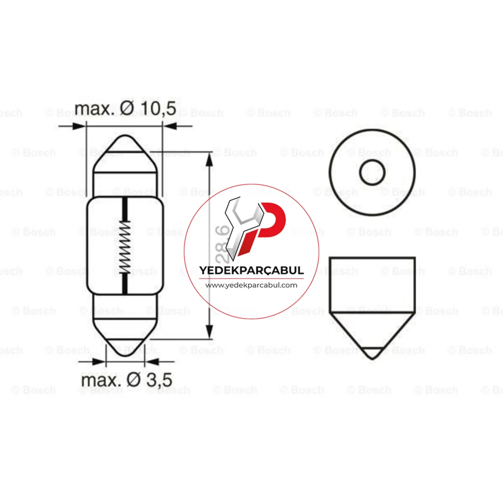 Bosch Ampul SV8,5-8 Pure Light 12V 10W