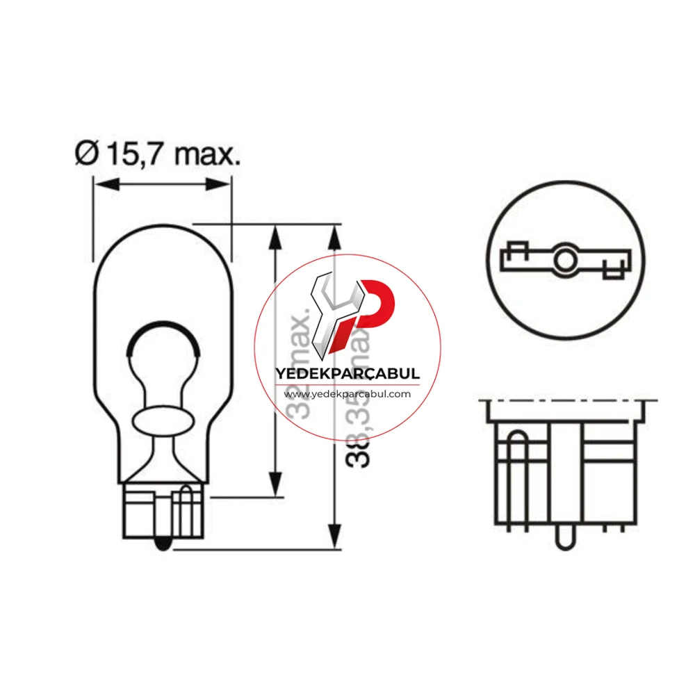 Bosch Ampul W2,1x9,5d Pure Light 12V 21W