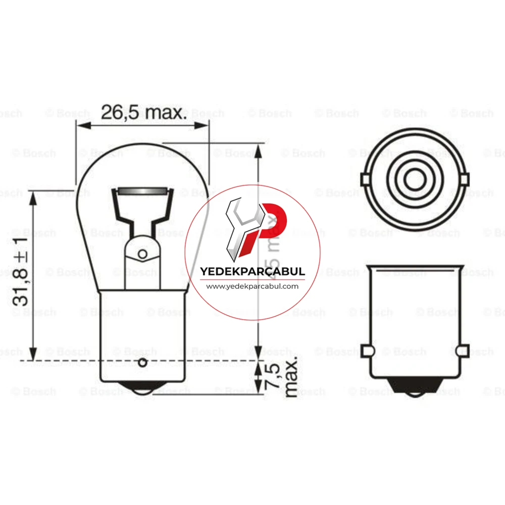 Bosch Ampul P21W Trucklight 24V 21W