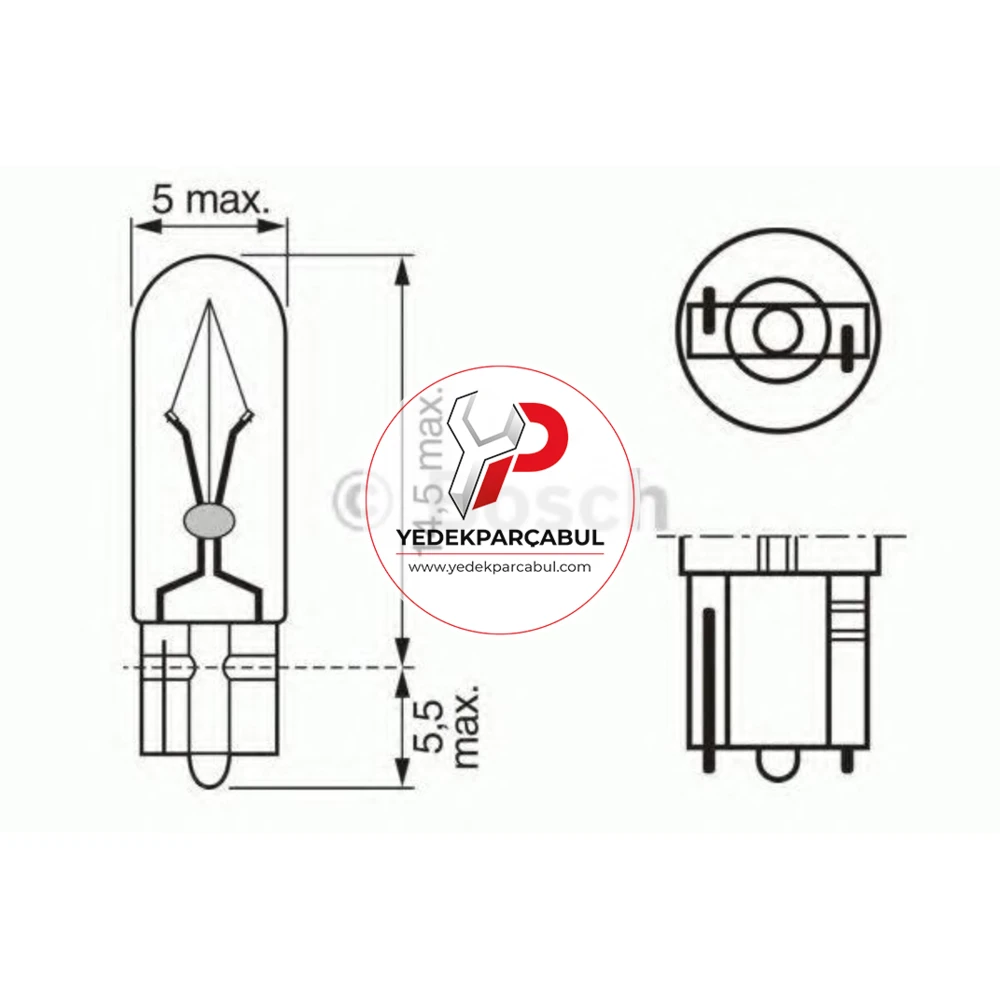 Bosch Ampul W2x4,6d Trucklight 24V 1.2W