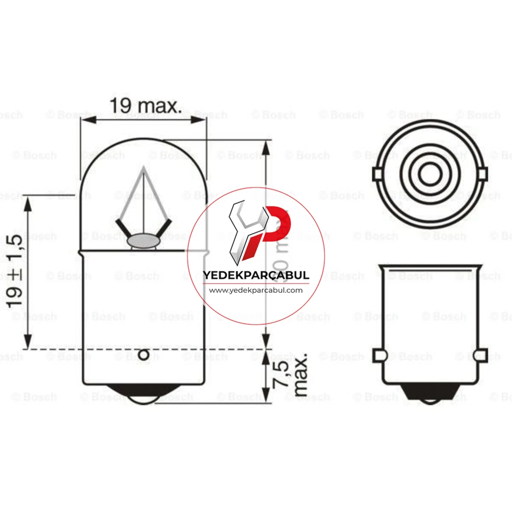 Bosch Ampul R10W Trucklight 24V 10W