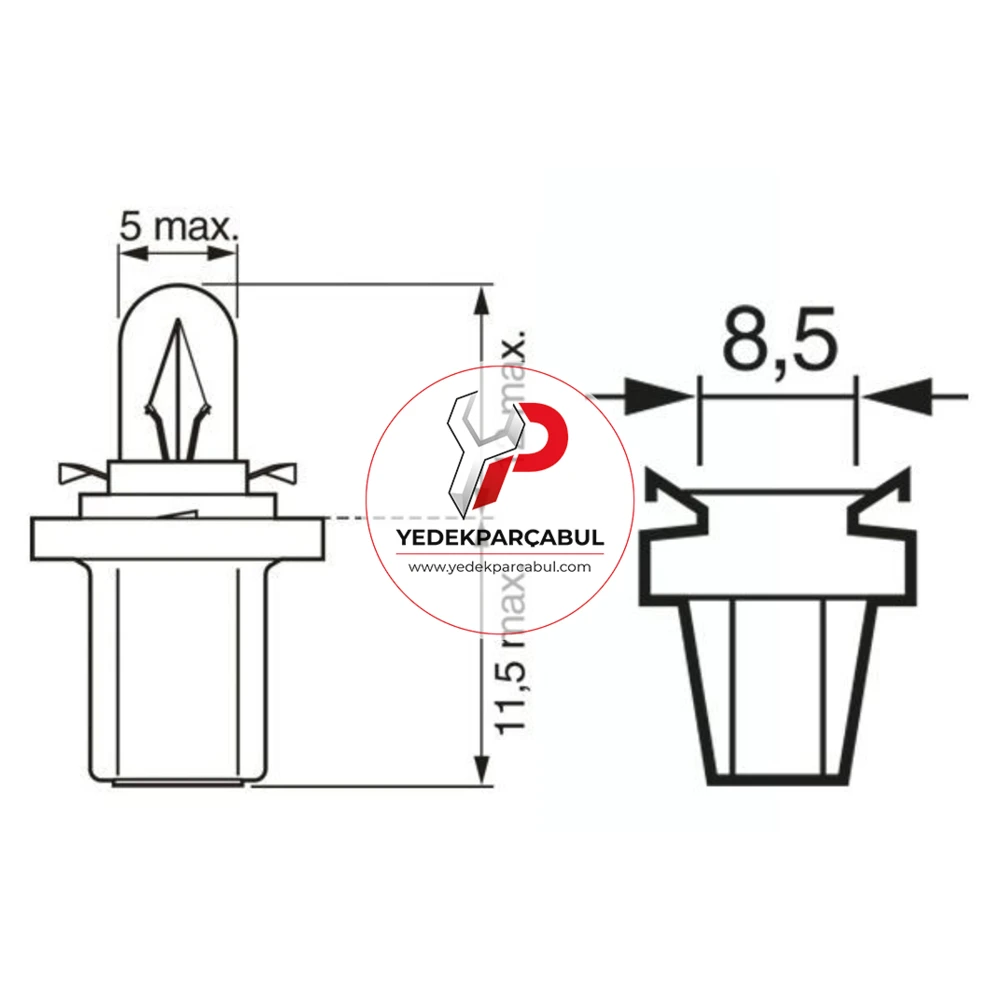 Bosch Ampul B8,5d Trucklight 24V 1.2W