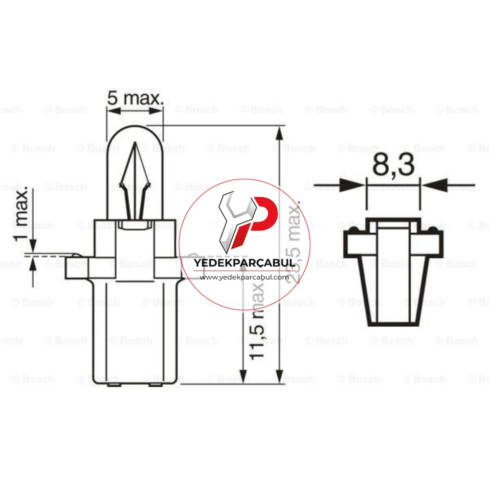 Bosch Ampul B8,3d Trucklight 24V 1.2W