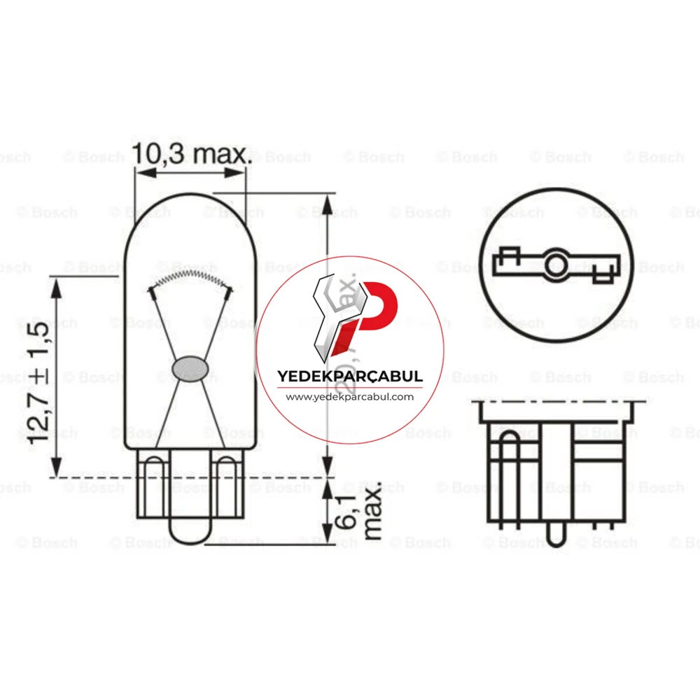 Bosch Ampul W3W Trucklight 24V 3W