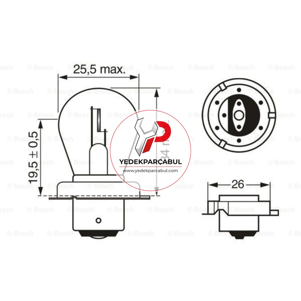 Bosch Ampul S3 Pure Light 6V 15W