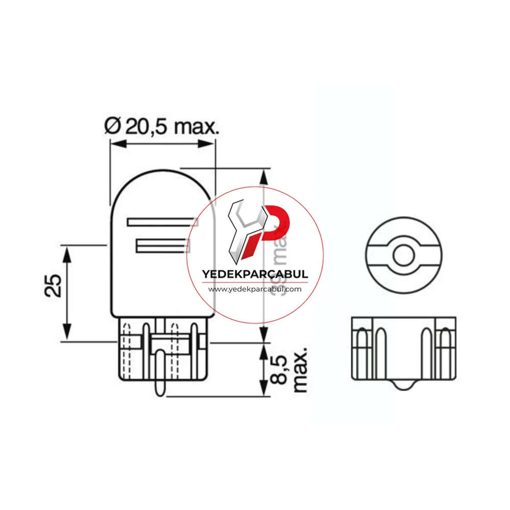 Bosch Ampul W21/5W Eco 12V 21W/5W