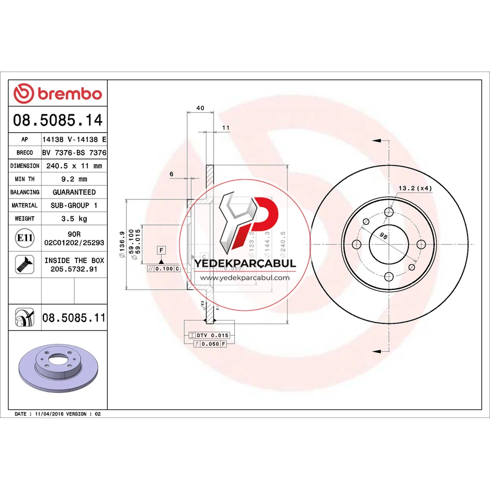 Brembo Ön Fren Diski
