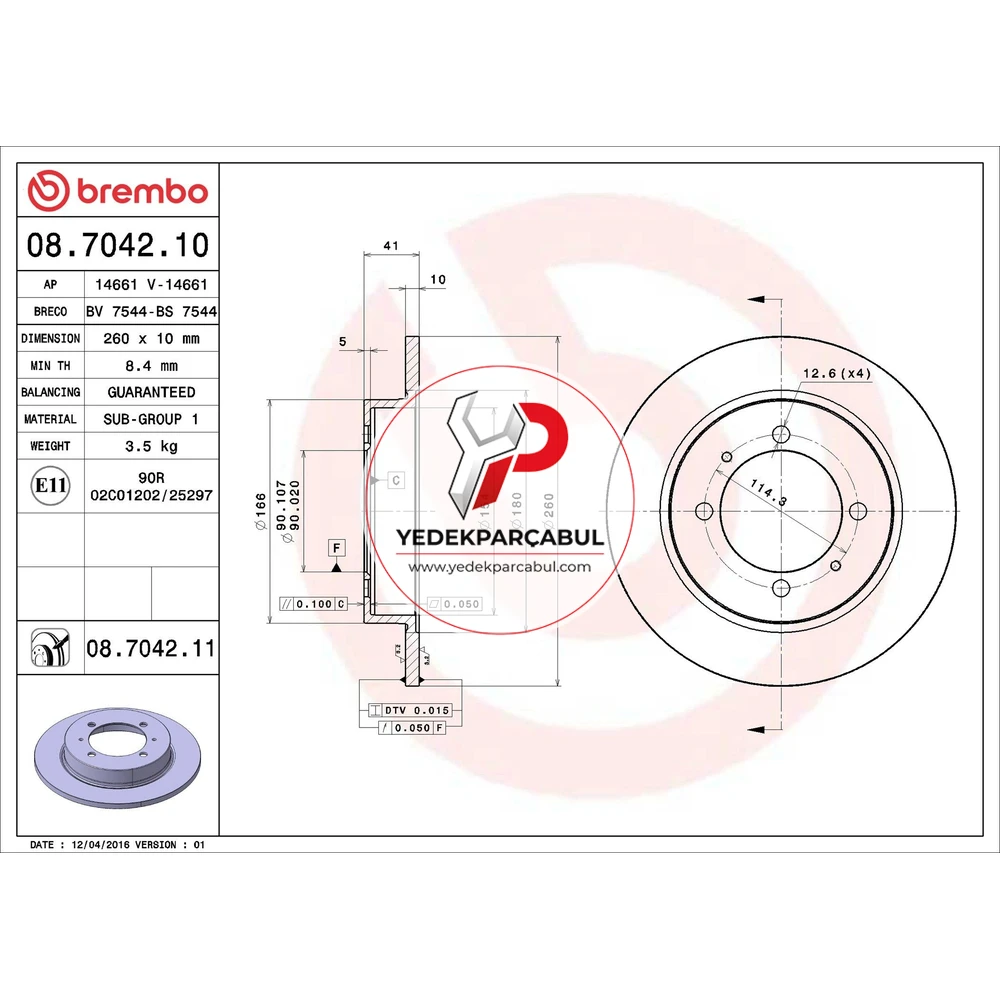 Brembo Arka Fren Diski