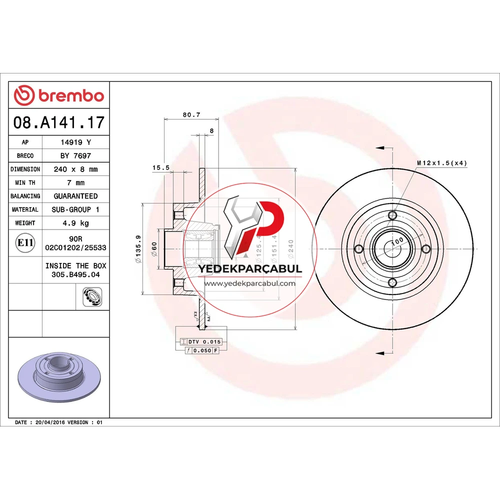 Brembo Arka Fren Aynası
