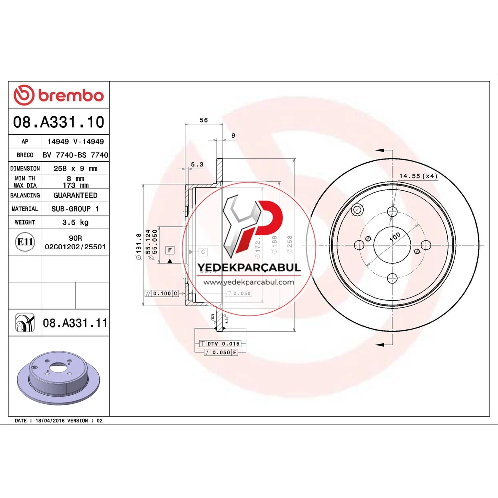 Brembo Arka Fren Diski