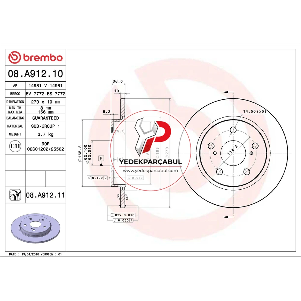 Brembo Arka Fren Diski