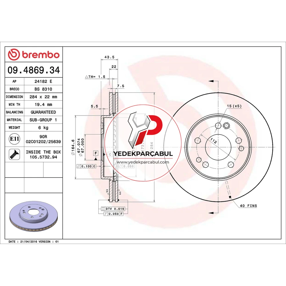 Brembo Ön Fren Diski