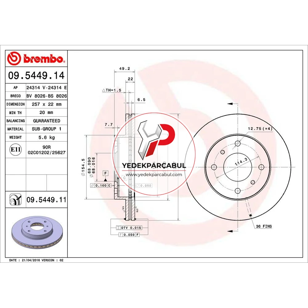 Brembo Ön Fren Diski