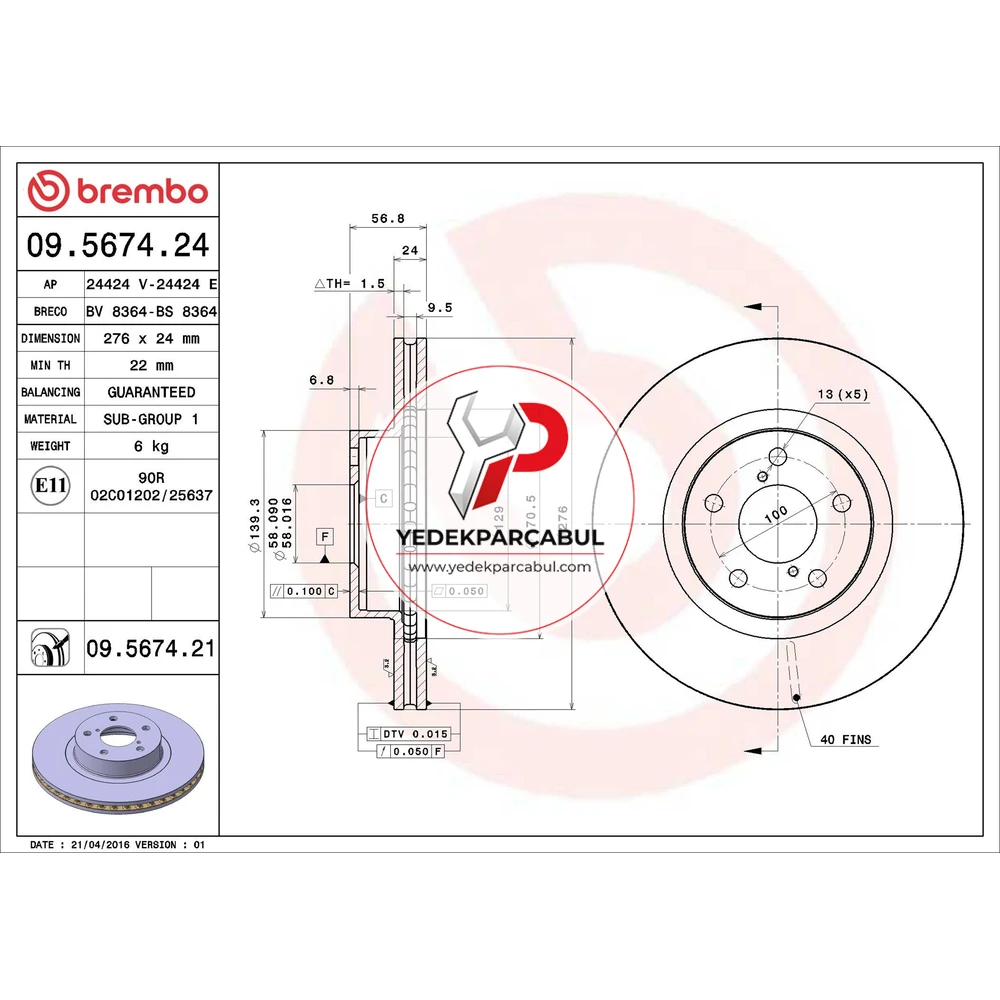 Brembo Ön Fren Diski