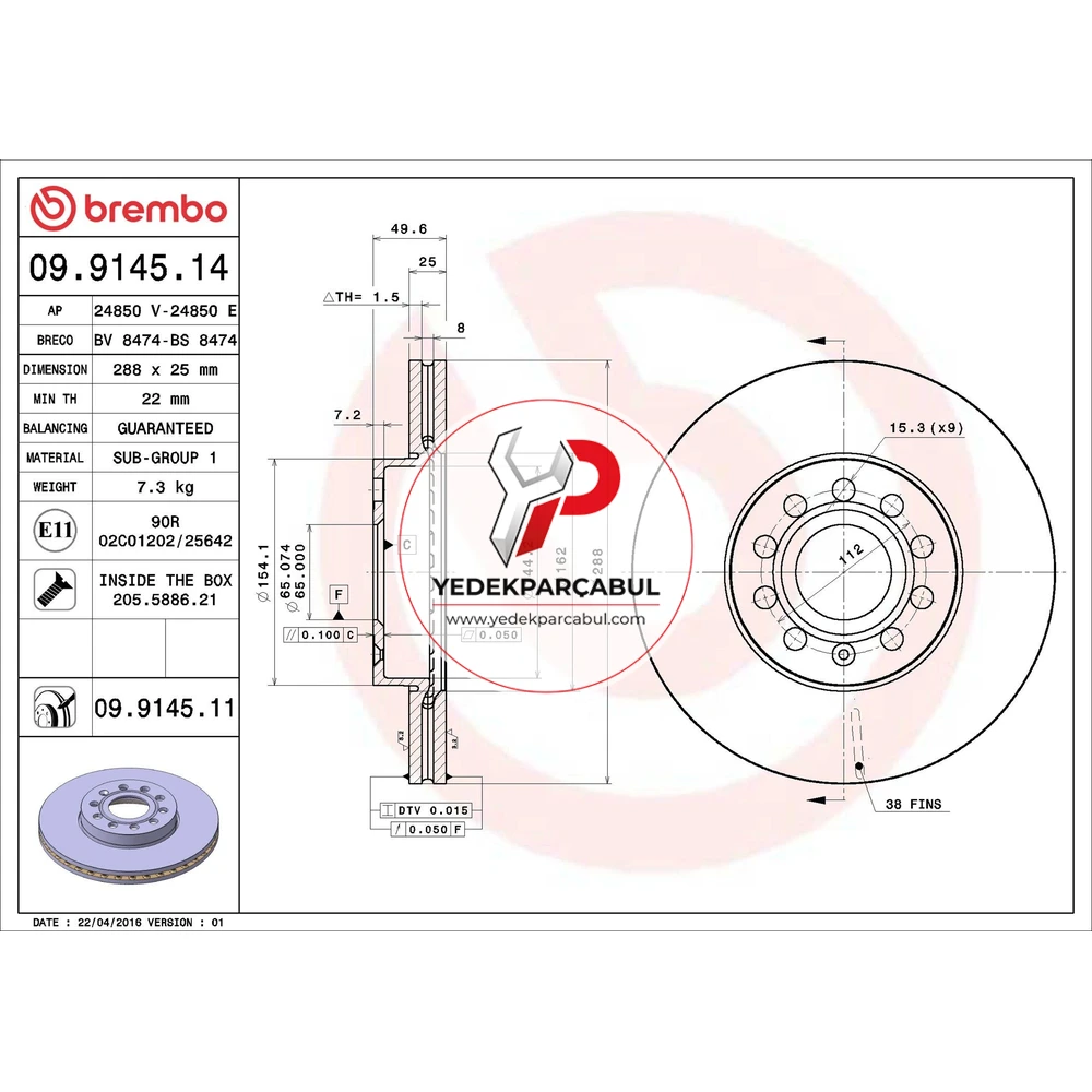 Brembo Ön Fren Diski