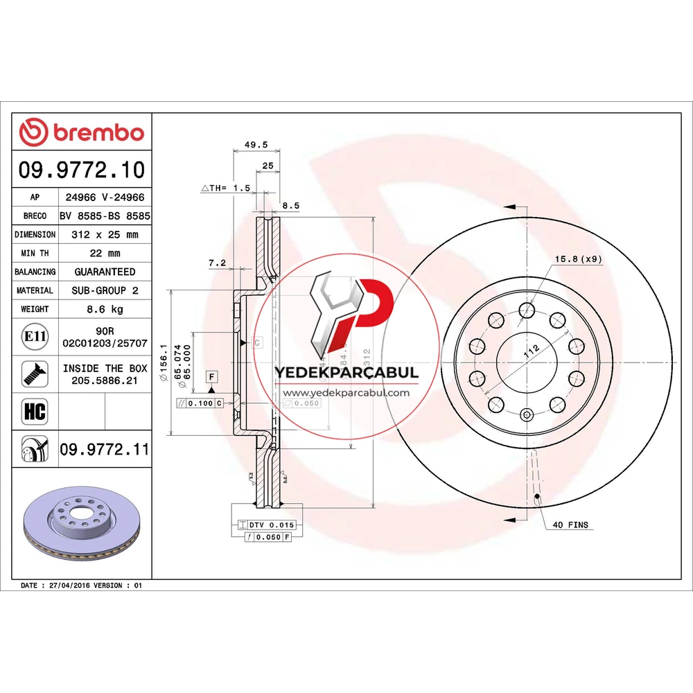 Brembo Fren Dİski Ön