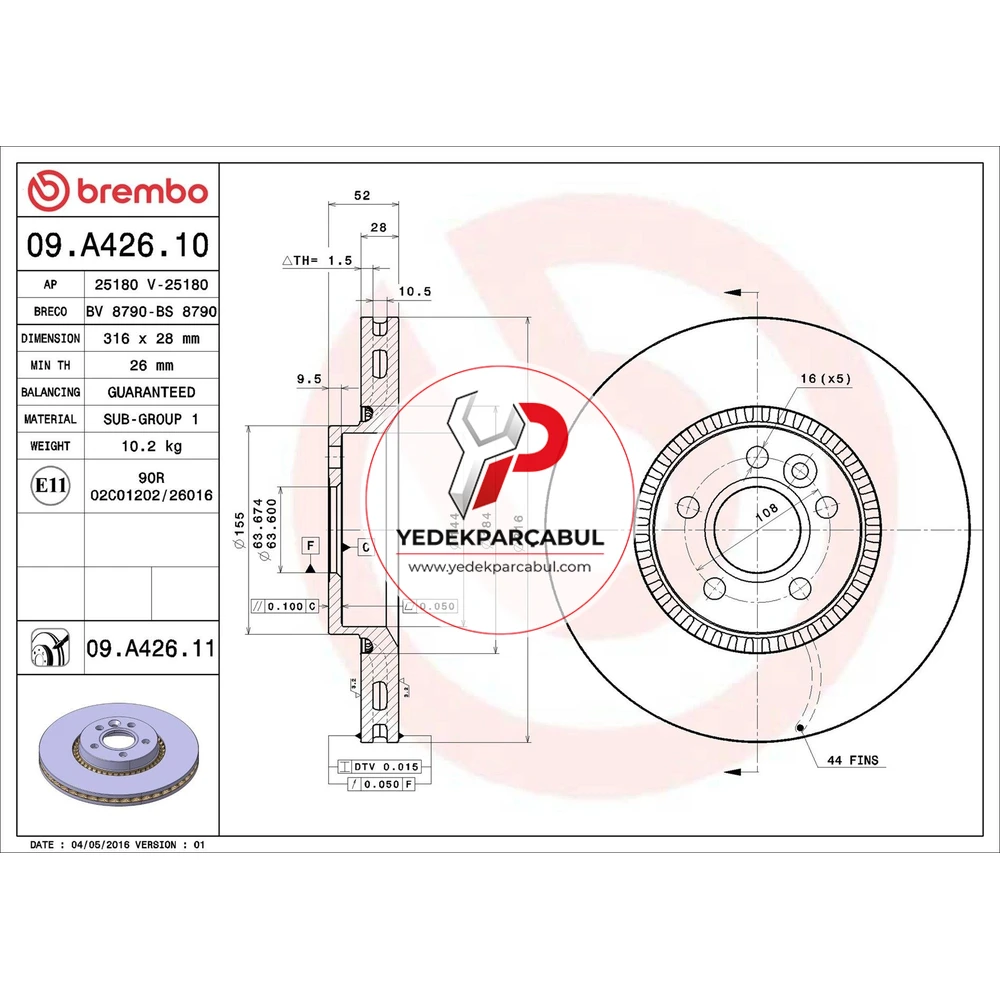 Brembo Ön Fren Diski