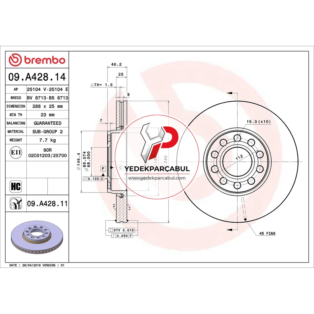 Brembo Ön Havalı Fren Aynası