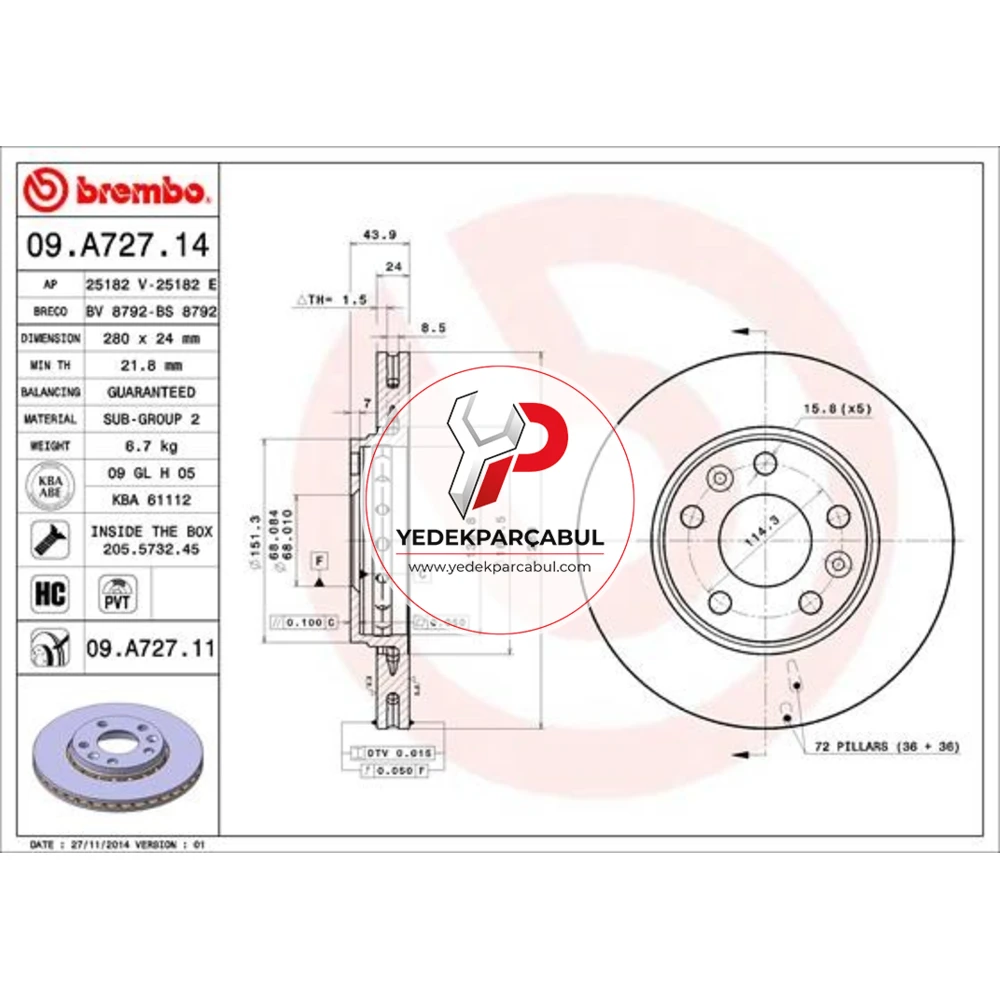 Brembo Ön Fren Diski