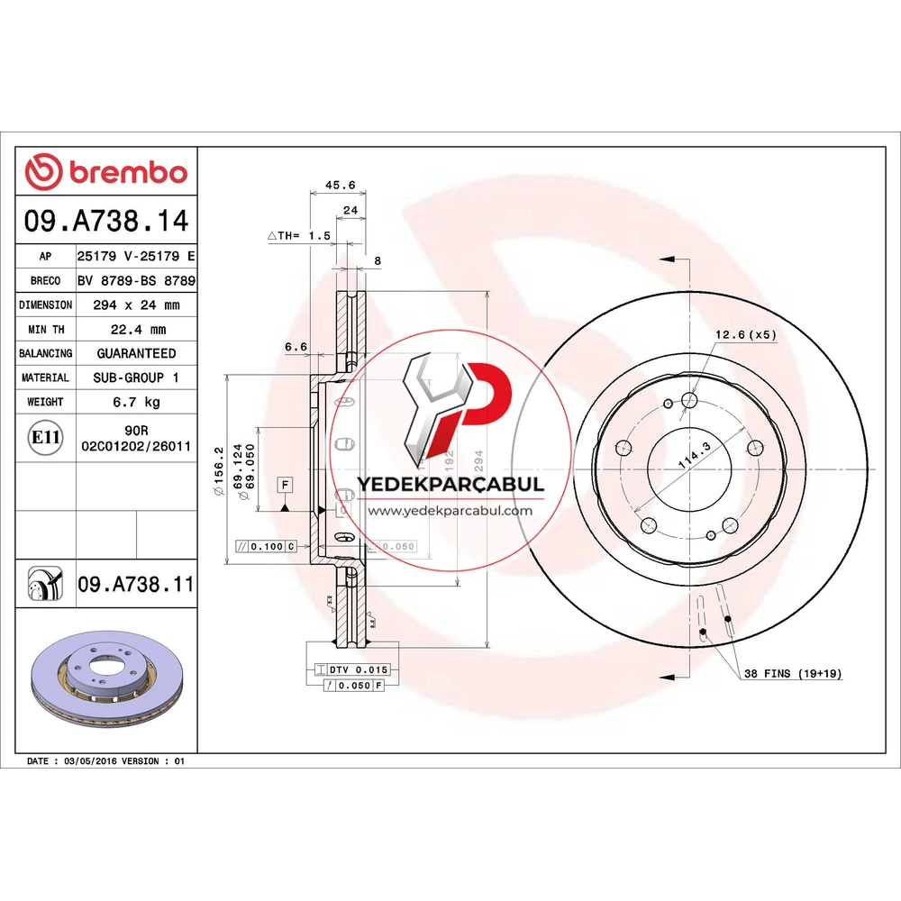 Brembo Ön Fren Aynası