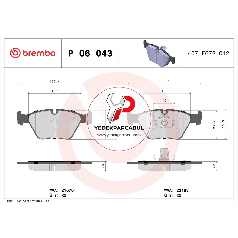 Brembo Ön Fren Balatası