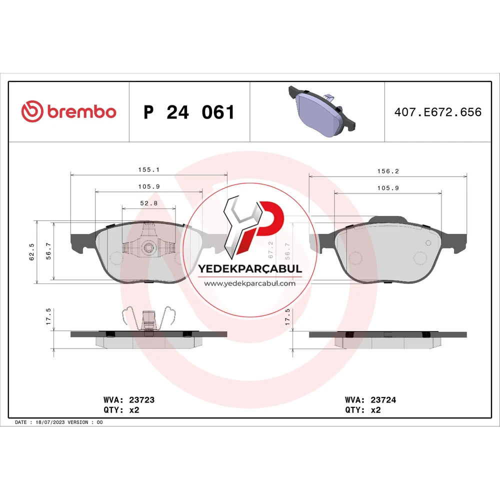 Brembo Ön Fren Balatası