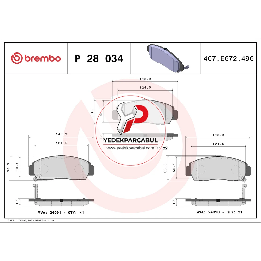 Brembo Ön Fren Balatası