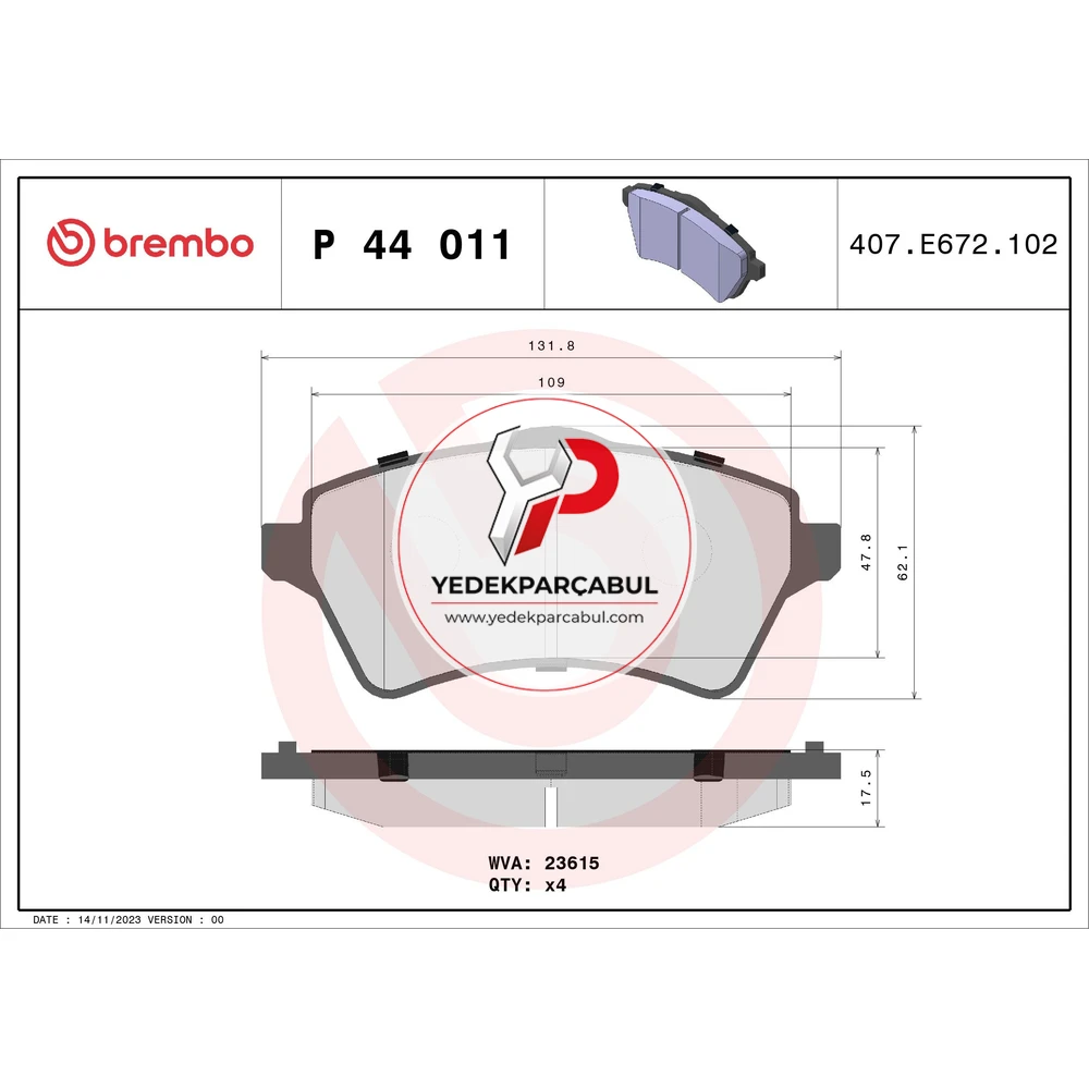 Brembo Ön Fren Balatası
