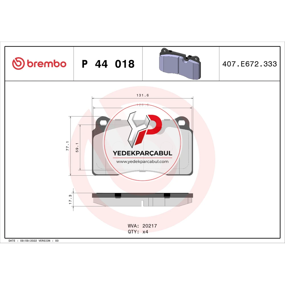 Brembo Ön Fren Balatası