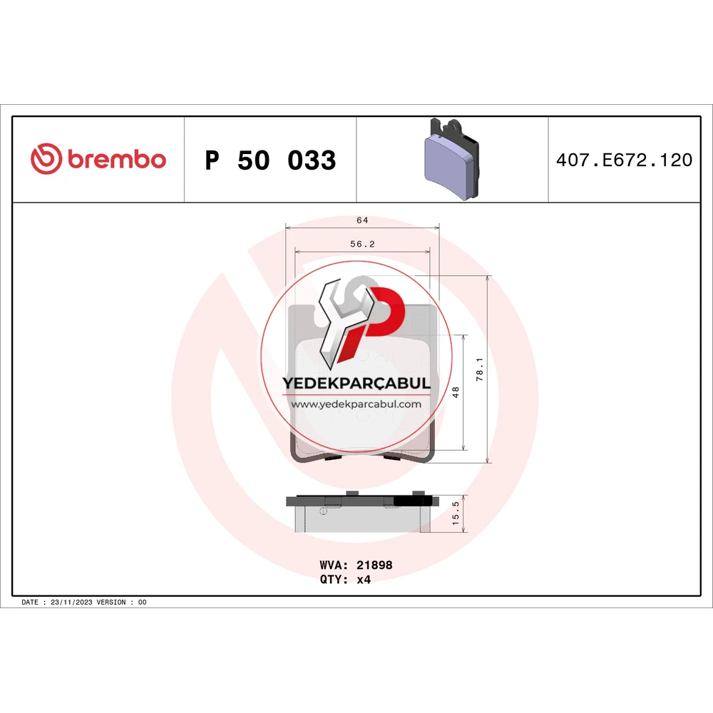 Brembo Arka Fren Balatası
