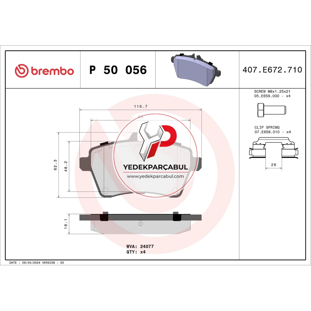 Brembo Ön Fren Balatası