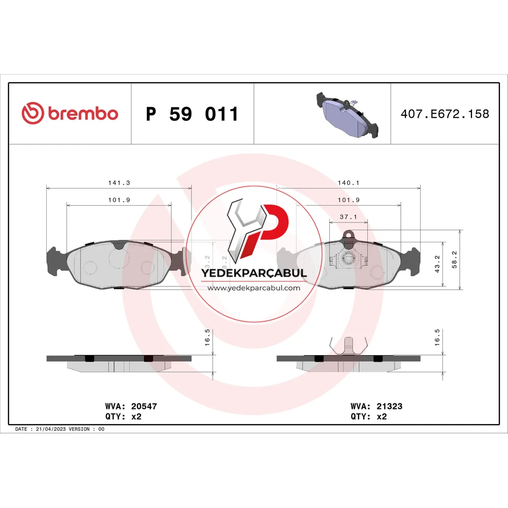 Brembo Ön Balata