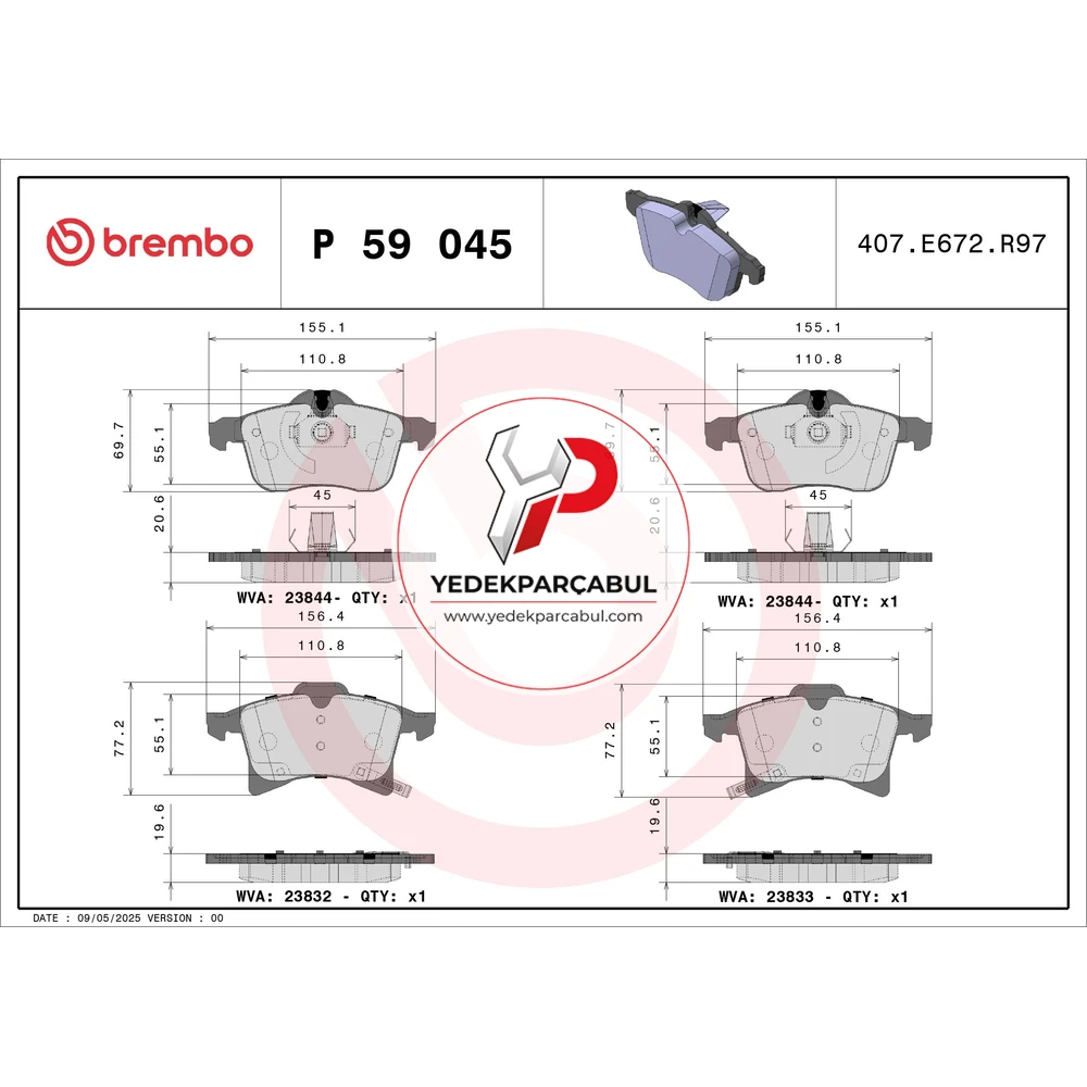Brembo Ön Fren Balatası