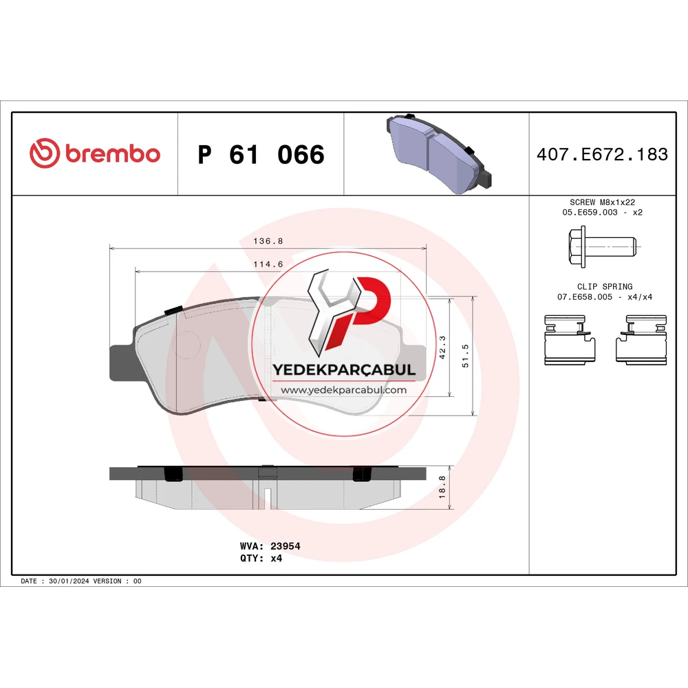 Brembo Ön Fren Balatası