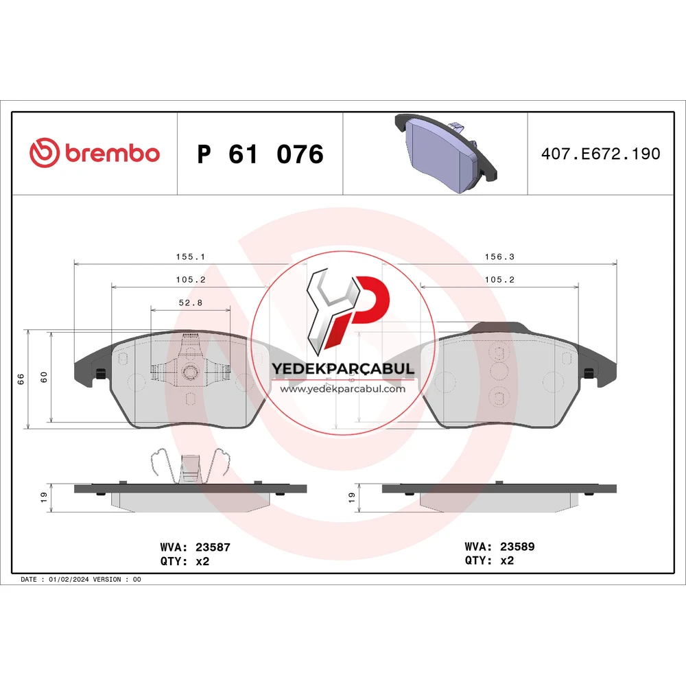 Brembo Ön Fren Balatası